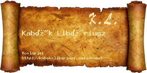 Kabók Libériusz névjegykártya